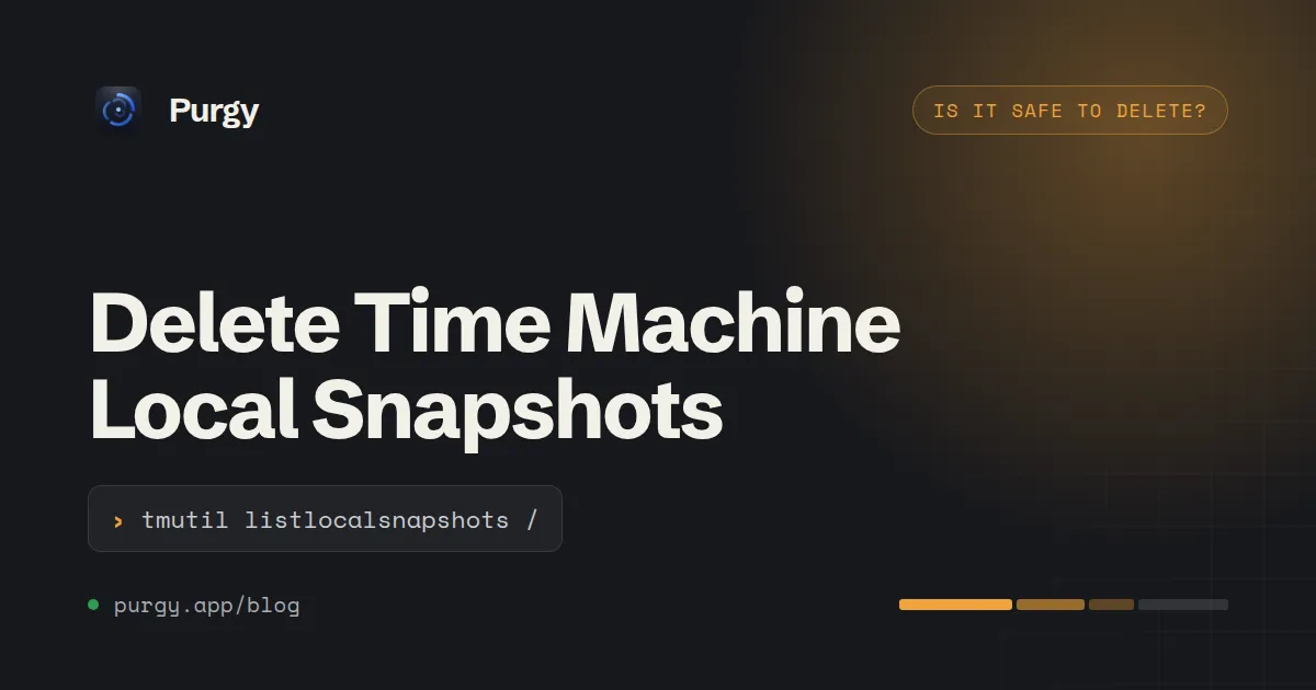 Delete Time Machine local snapshots on Mac